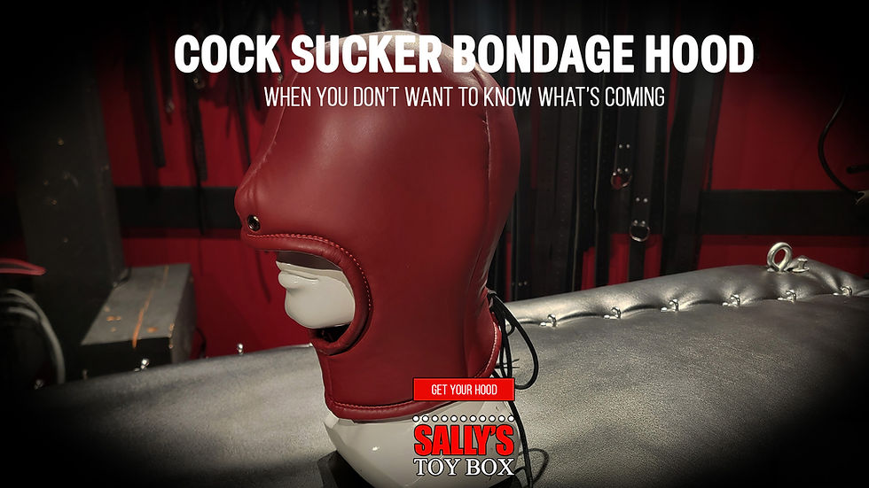 puffy cocksucker bondage hood