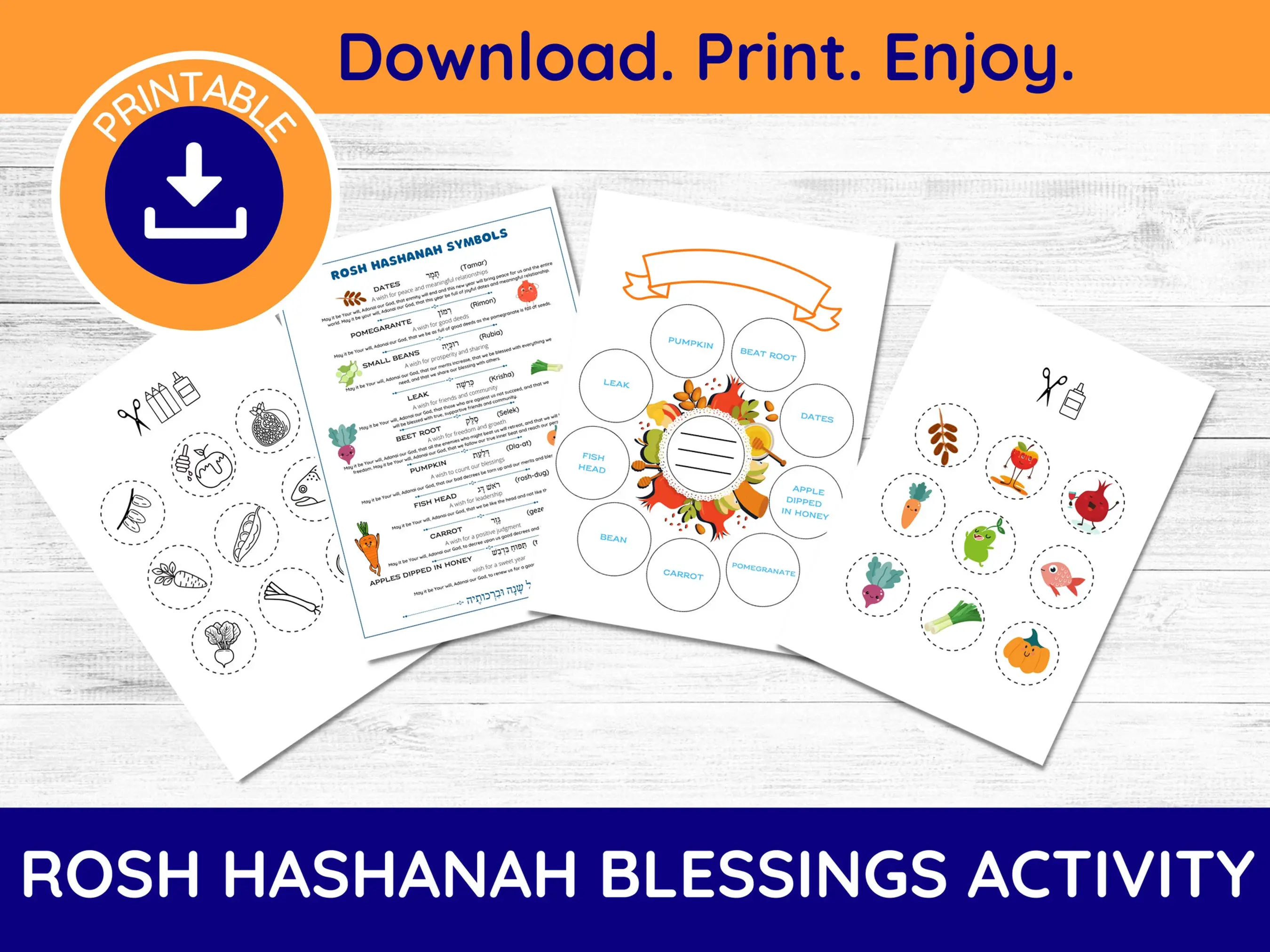 Printable Rosh Hashanah Activities, Rosh Hashanah Kids