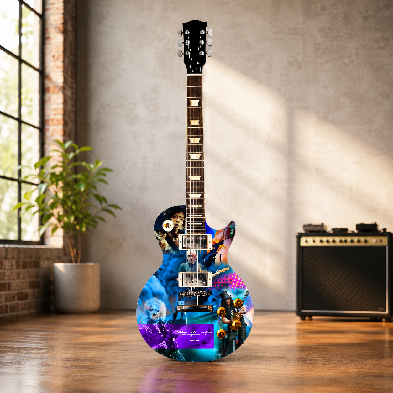 Jacob Trager | Colorful Rock Legends Guitar Wall Art
