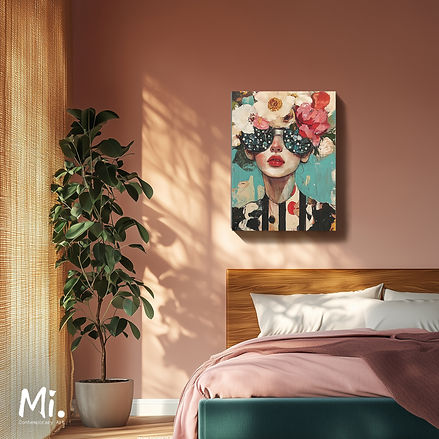 White Flowers on Beige