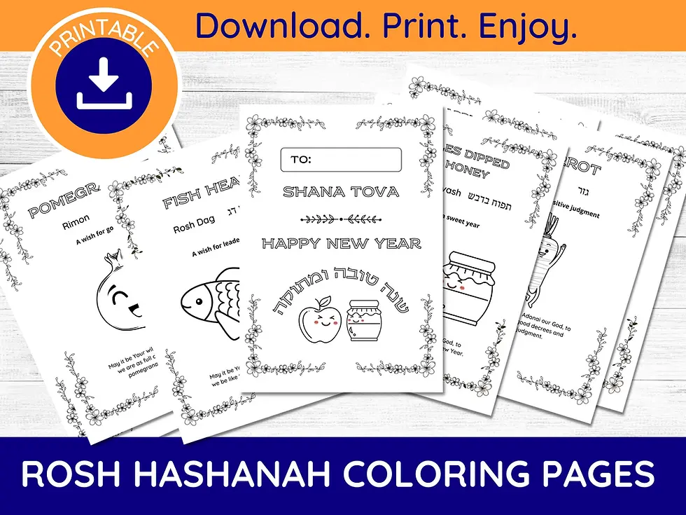 Printable Rosh Hashanah Symbols and Brachot Booklet