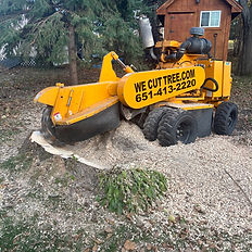 Heavy-duty stump grinder in action for efficient tree stump removal in St. Paul