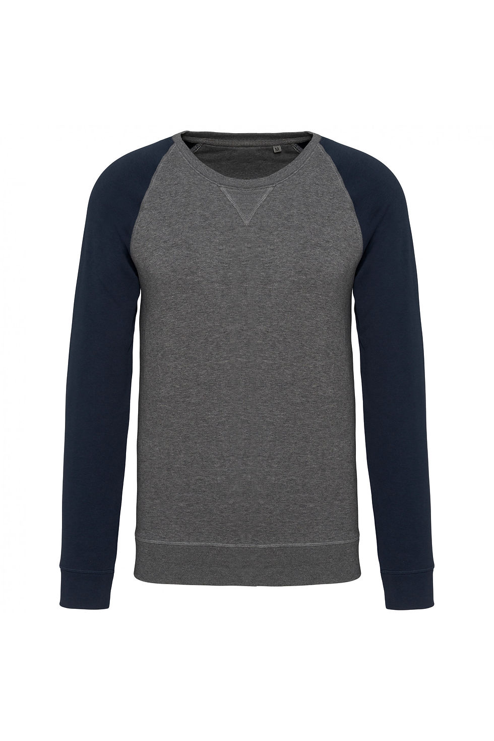Miniatura: K491 - Sweatshirt BIO bicolor de homem com decote redondo e mangas raglan