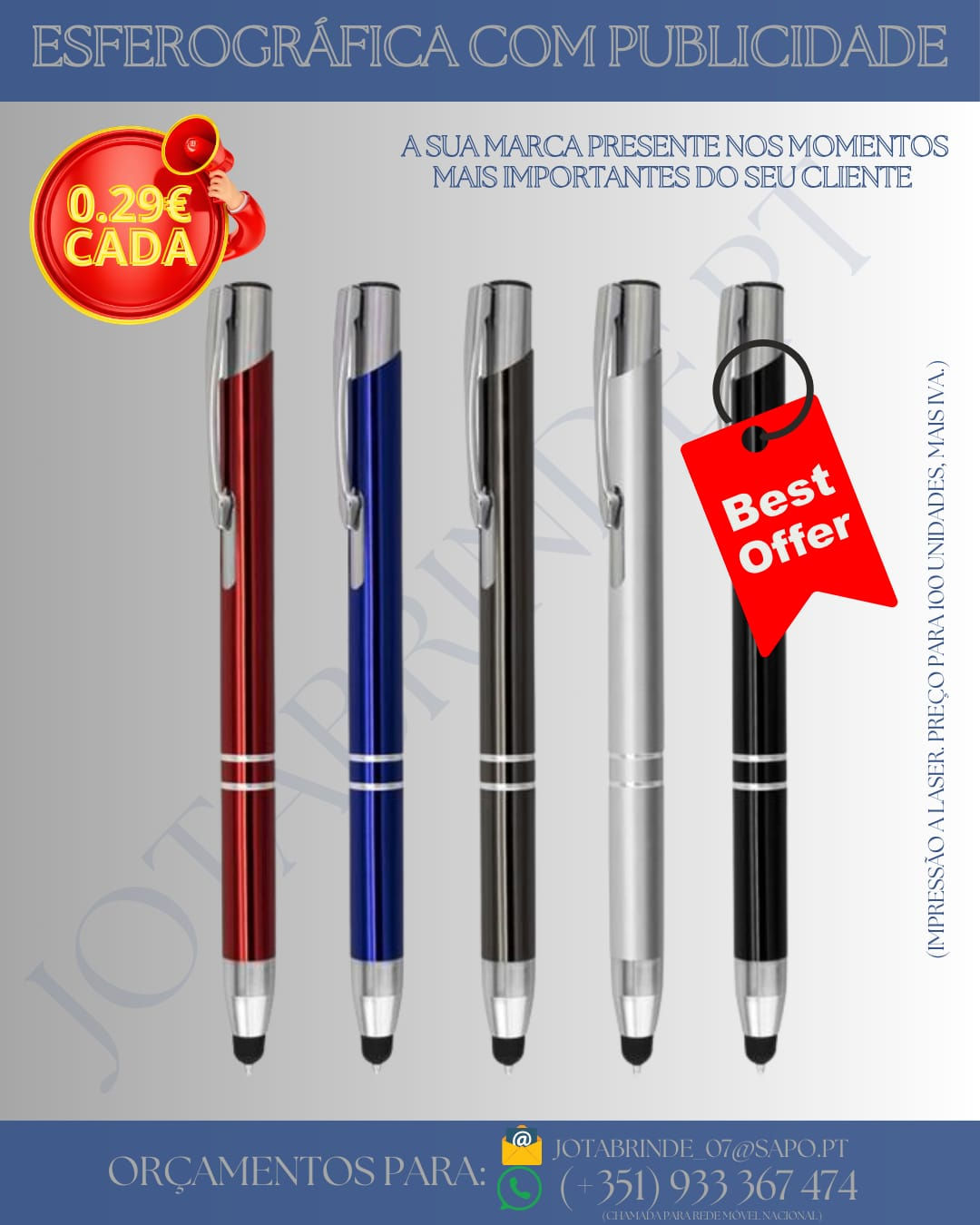 Esferográficas em Metal com Ponteiro