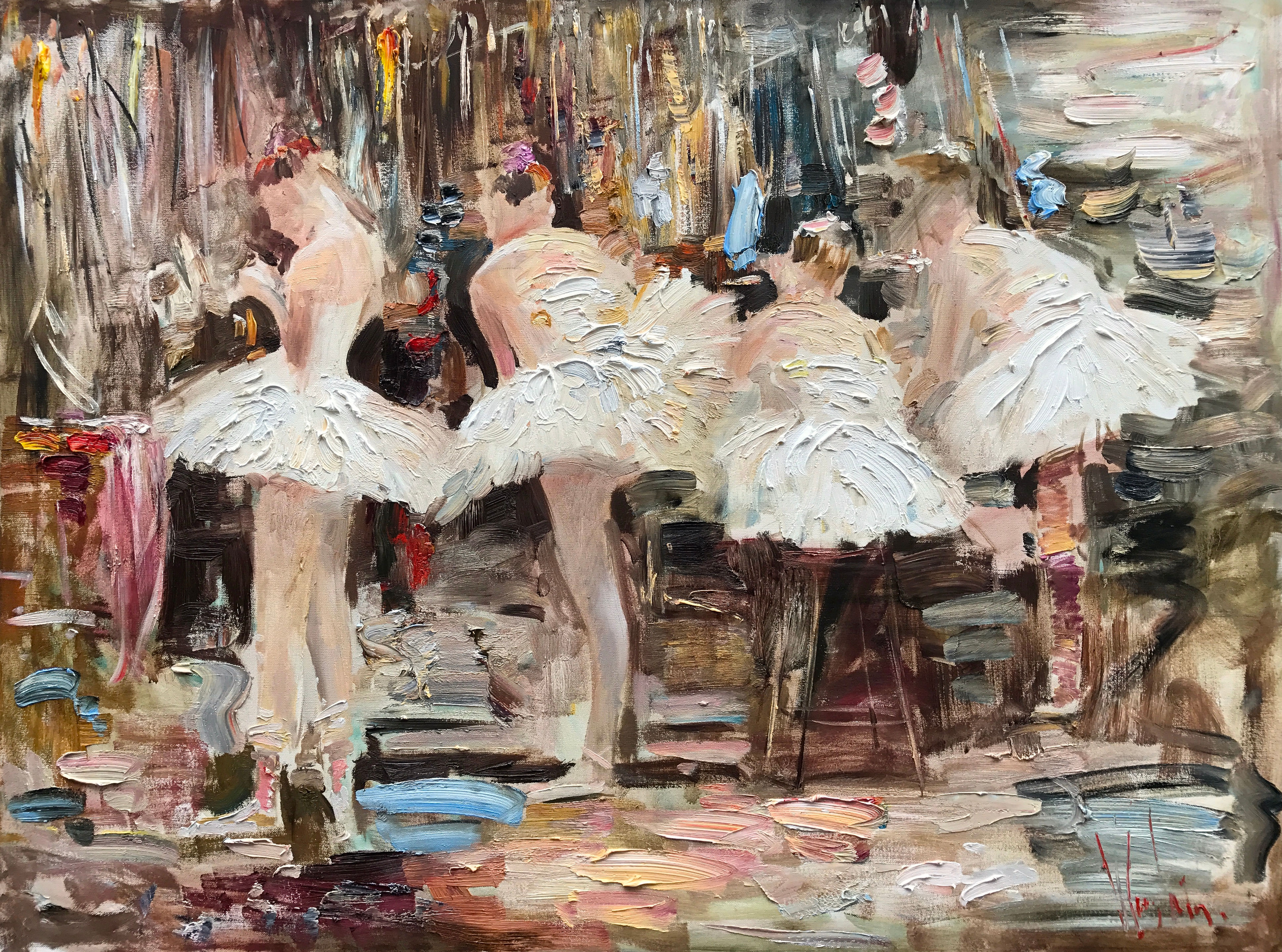 "Behind the Scenes" 34"x48" Oil on canvas, 2015.