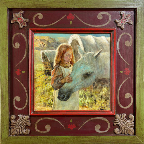 small oil painting of a quiet domestic scene with figure, warm color palette, Vladimir Mukhin