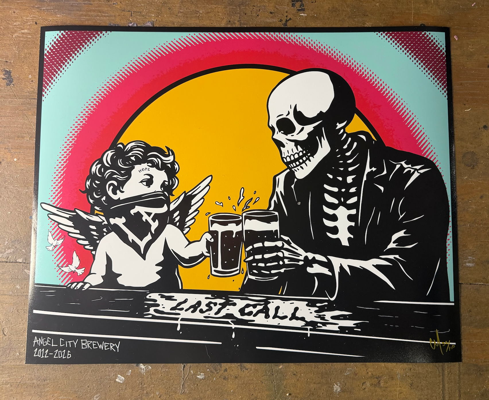 Last Call Angel City Brewery Print 16x20