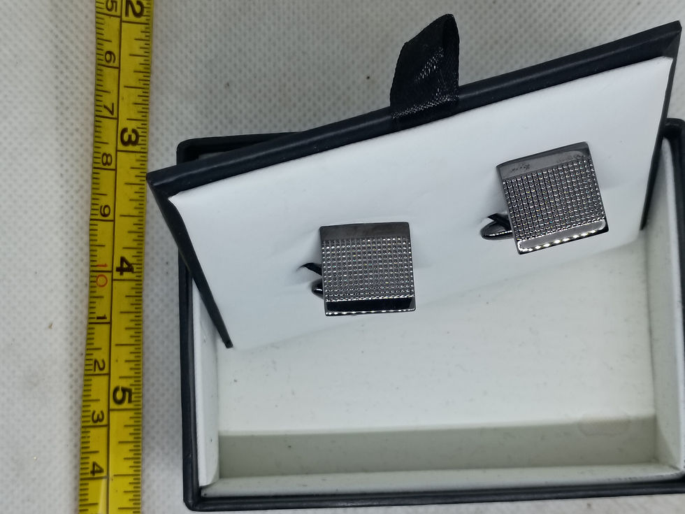 Thumbnail: Van Heusen cufflinks feature a gunmetal-tone finish with a textured face