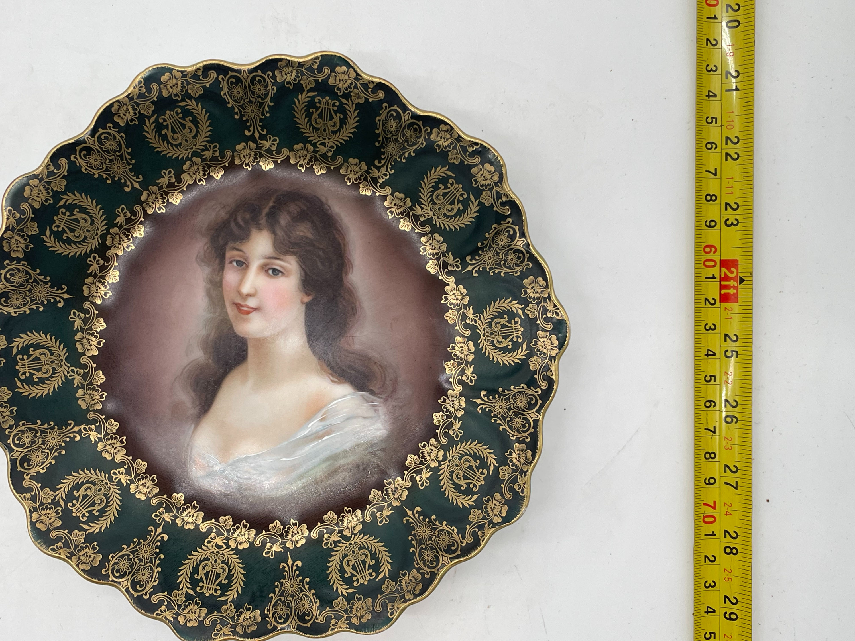 9" plate- vintage Germany porcelain plate with portrait design