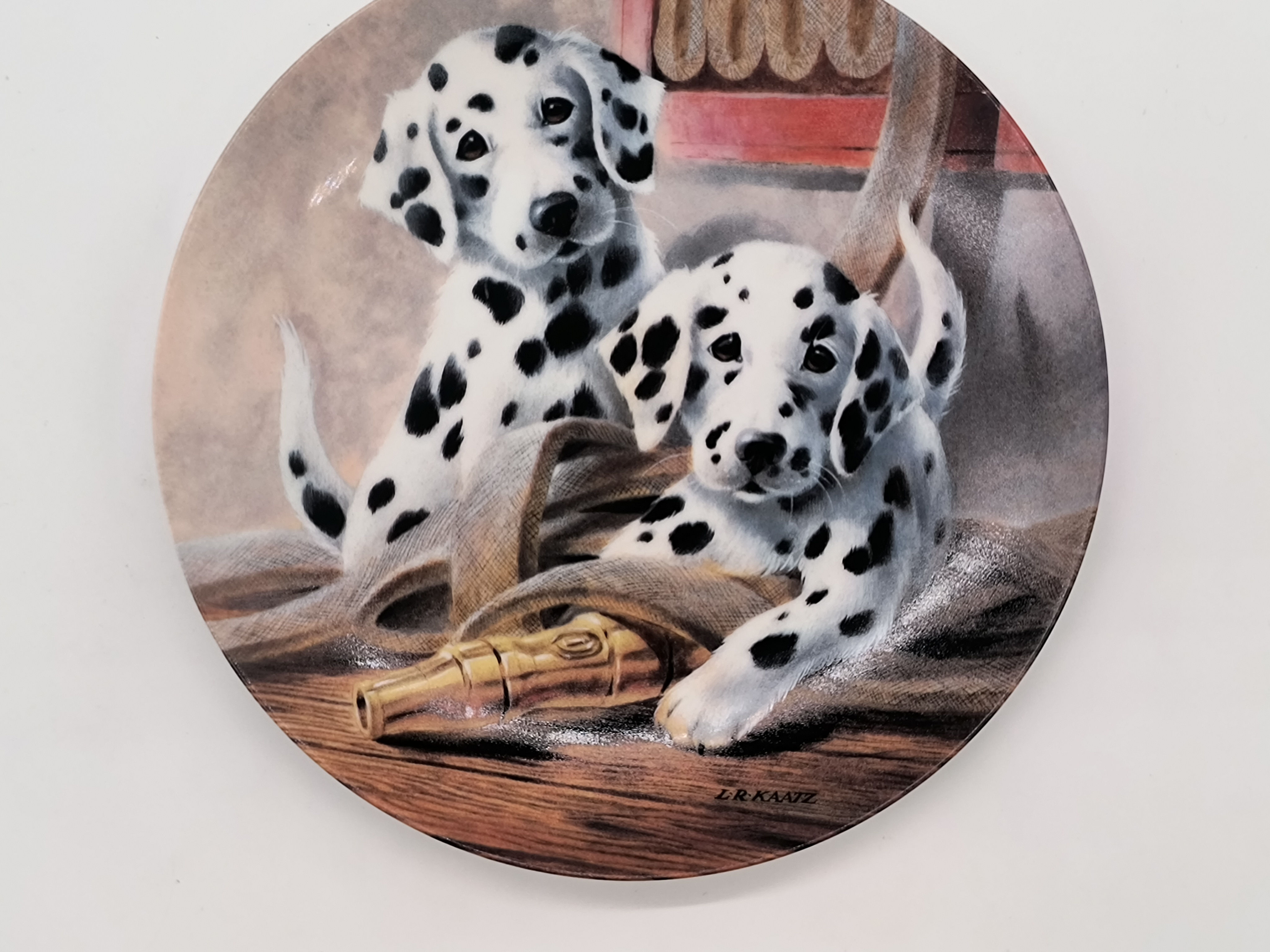 8"plate "We've Been Spotted" by Lynn Kaatz- 1st issue Its a Dogs Life Collection