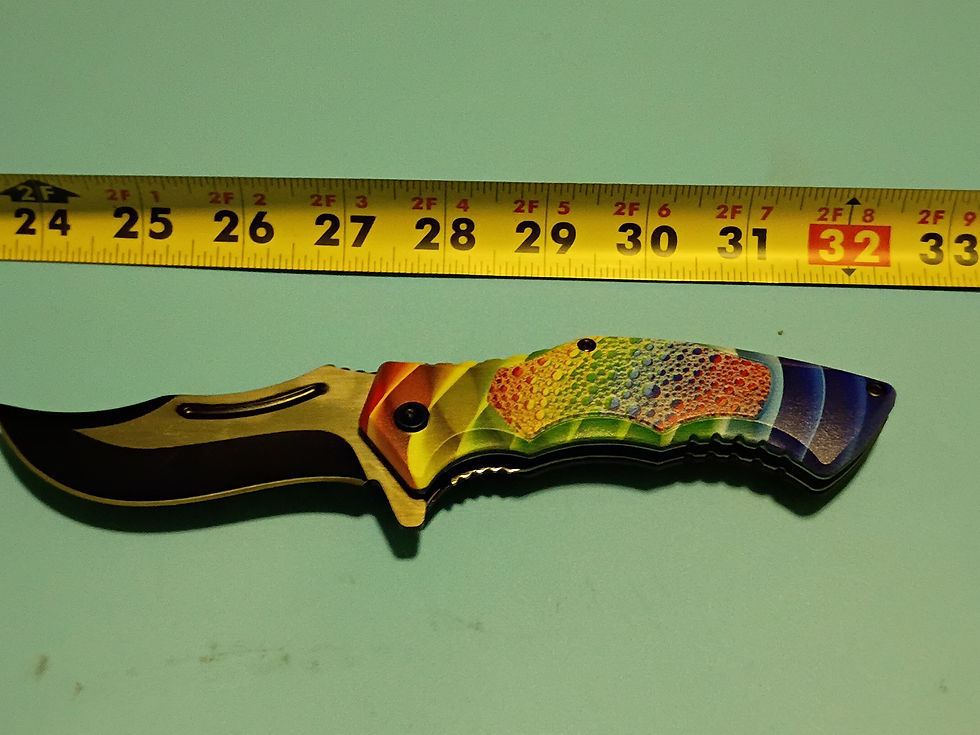 Thumbnail: 8.5" open-Folding knife - 420C stainless steel blade -Decorated composite handle