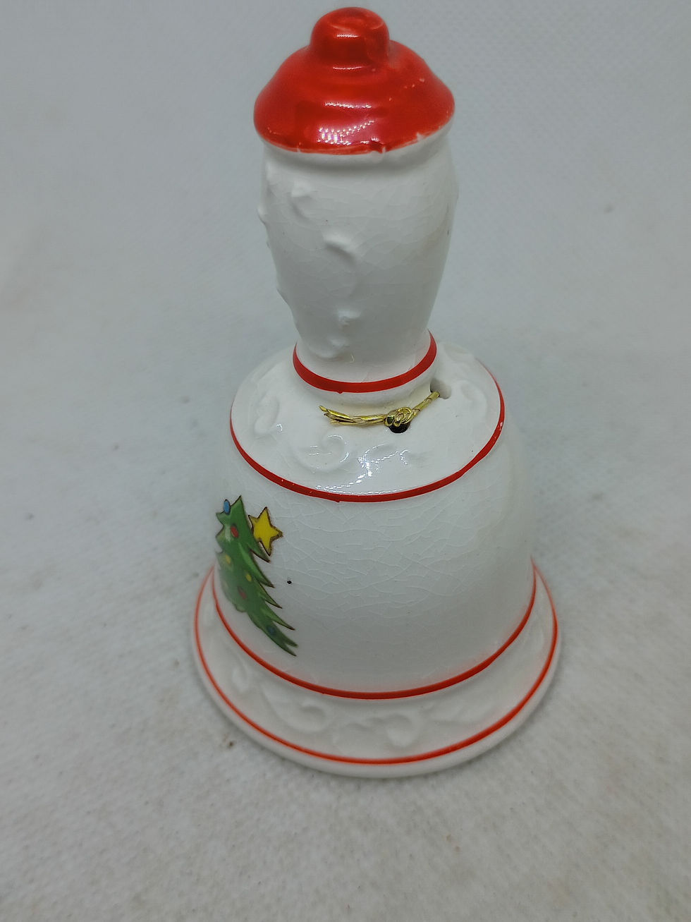 Thumbnail: 3.5" tall- porcelain bell - Christmas Bell in vibrant color