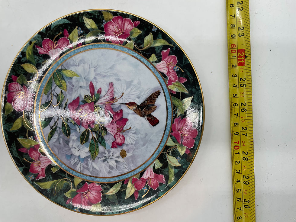 Thumbnail: 8" Plate - Royal Doulton "The Ruby Topaz Hummingbird" by Theresa Politowicz
