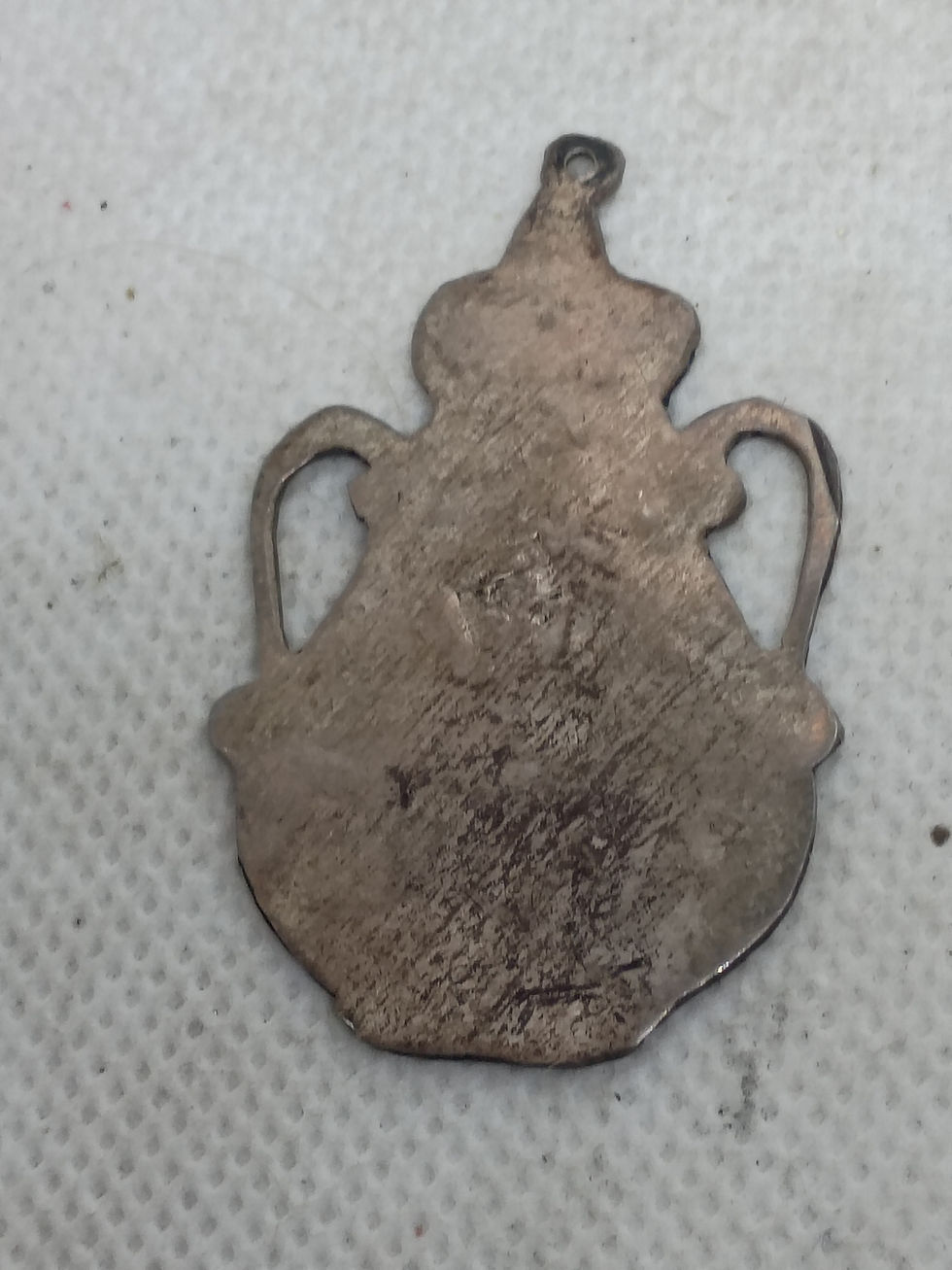 Thumbnail: Approx.1.25" vintage Mexican silver figural brooch with iridescent abalone shell