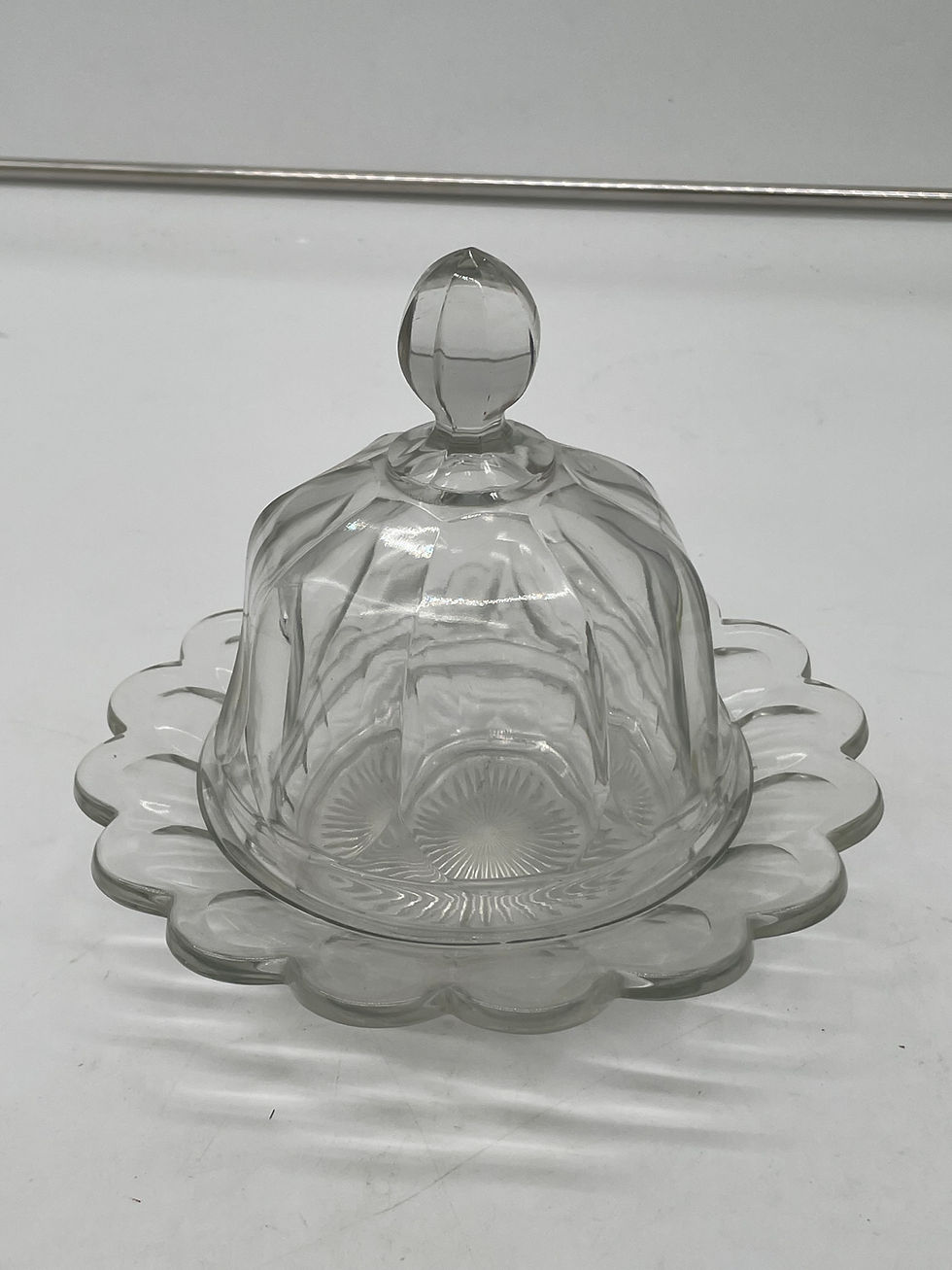 Thumbnail: 8" Clear Glass covered cheeseball dish