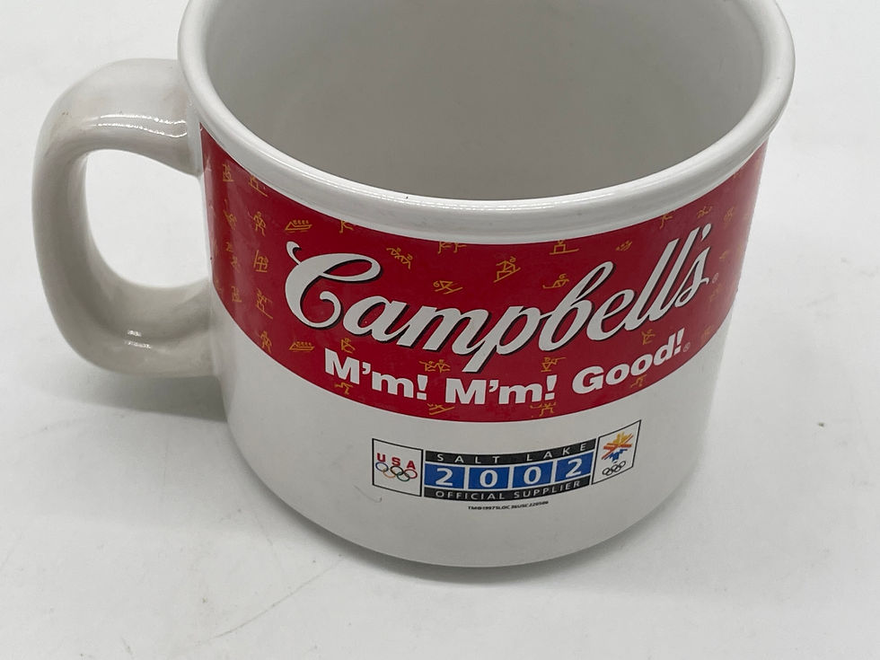 Thumbnail: 5" "Skier" Campbells 1st of 4 Olympic Lidded Soup Mug 2002