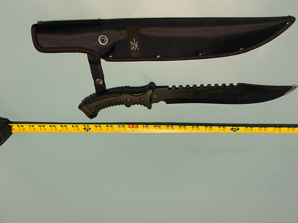 Thumbnail: 15"  Machete -3CR13 Steel blade- ABS and rubber handle - 1680D nylon sheath