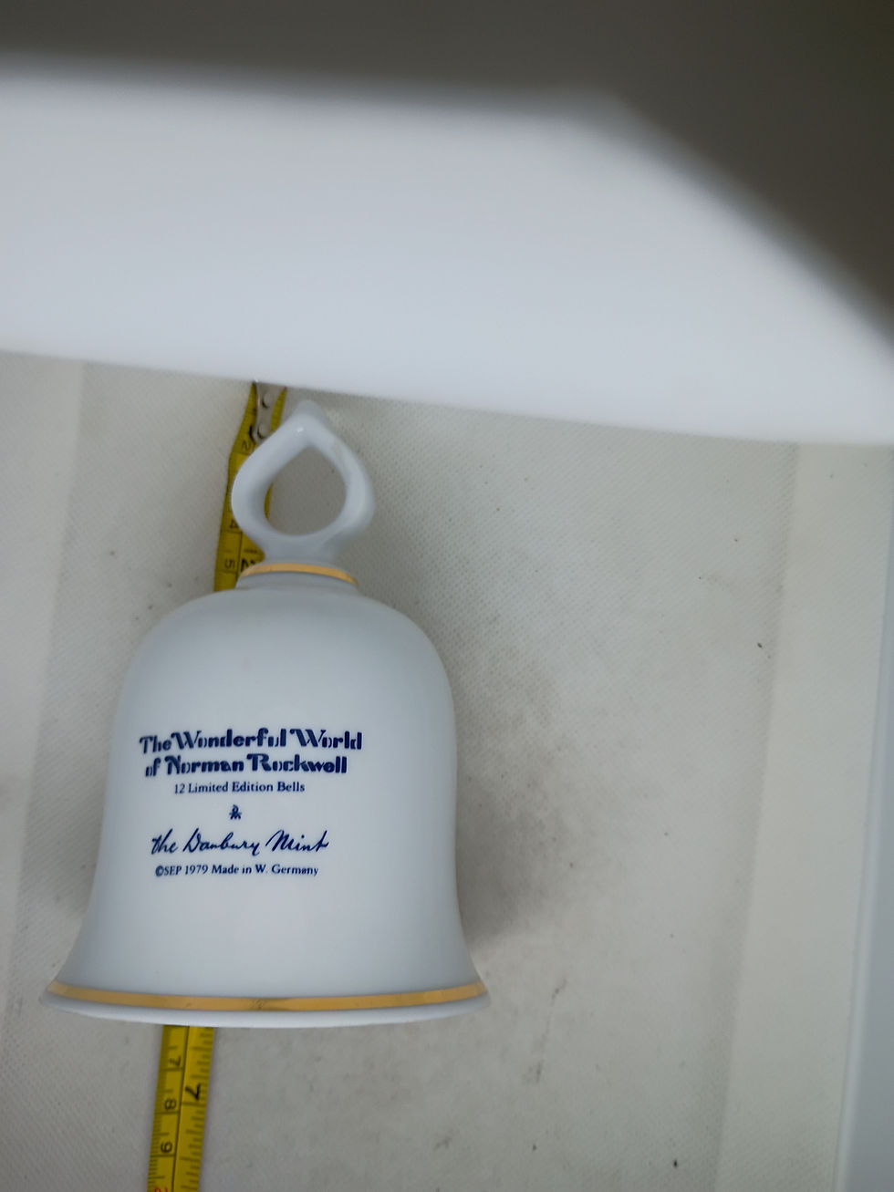 Thumbnail: 6" Porcelain bell- "Grandpa's Girl" The Wonderful World of Norman Rockwell