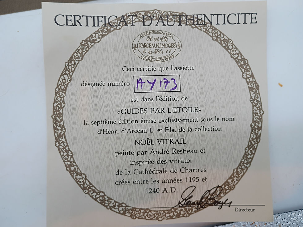 Thumbnail: 9" plate-Vintage 1981 "Guidés par l'Étoile" by D'Arceau Limoges