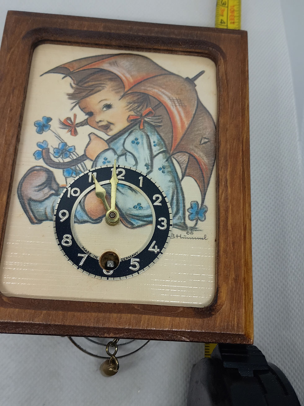Thumbnail: 5" Antique M.J. Hummel pendulum wall clock from the Ars Edition