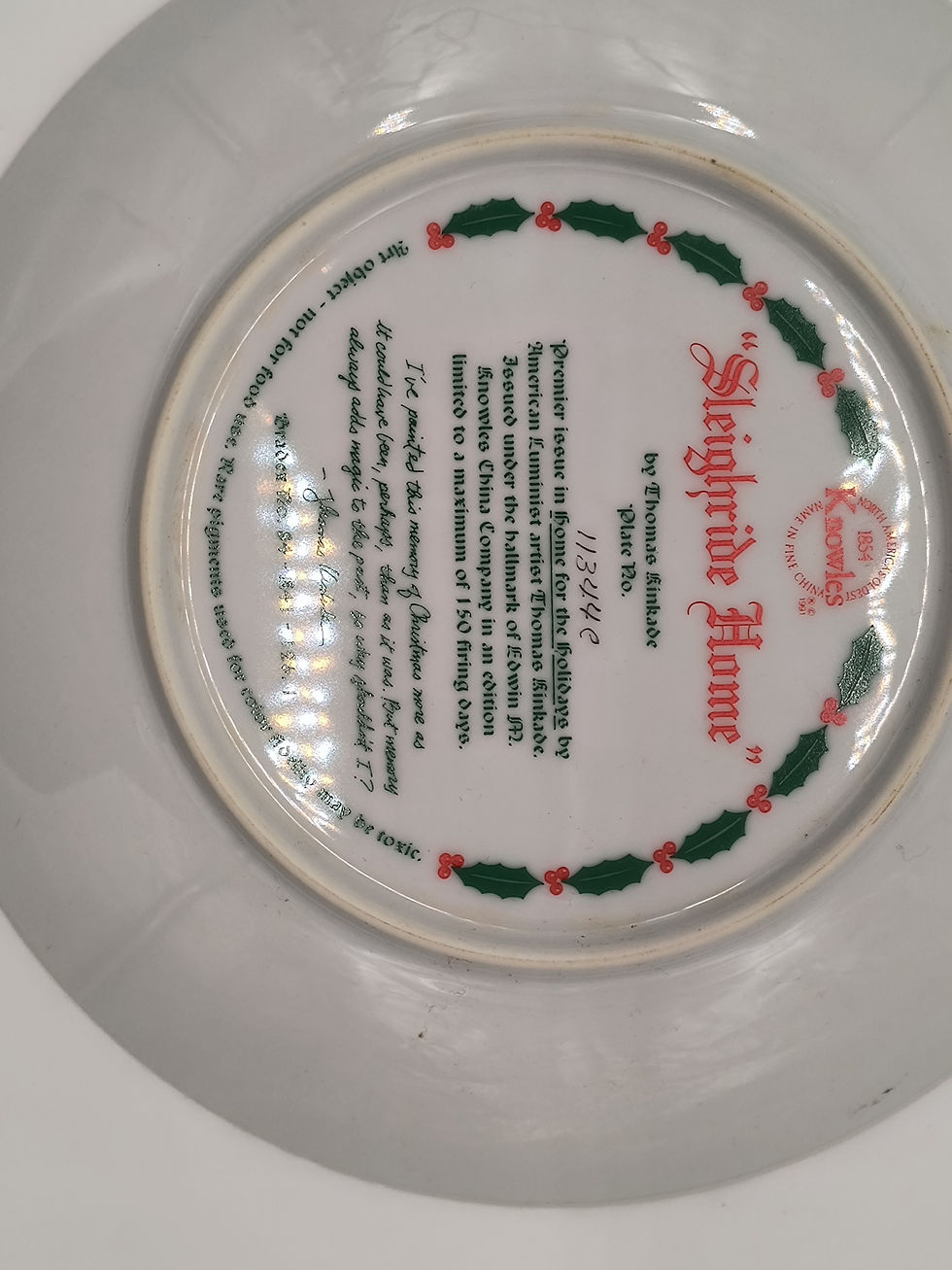 Thumbnail: 8" Plate-"Sleighride Home" Premier in the Thomas Kinkade's Home for the Holidays