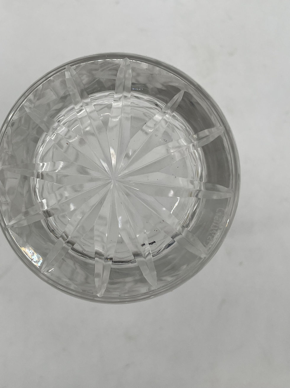 Thumbnail: 6" tall crystal highball glass featuring a cut diamond or criss-cross pattern