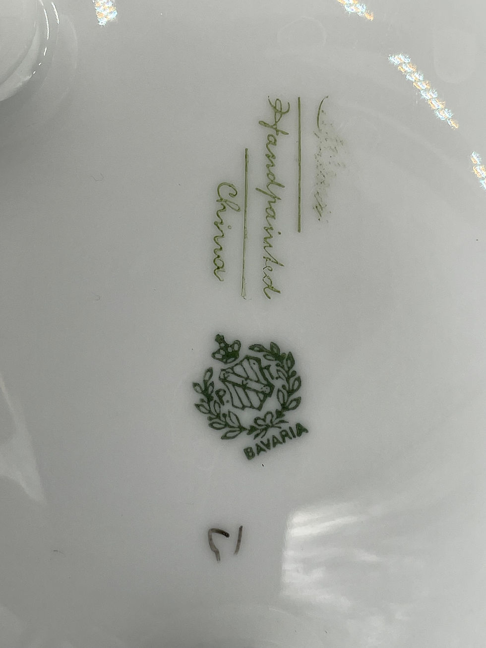 Thumbnail: 5" Vintage  bowl- Handpainted flower design  - Bavaria Germany