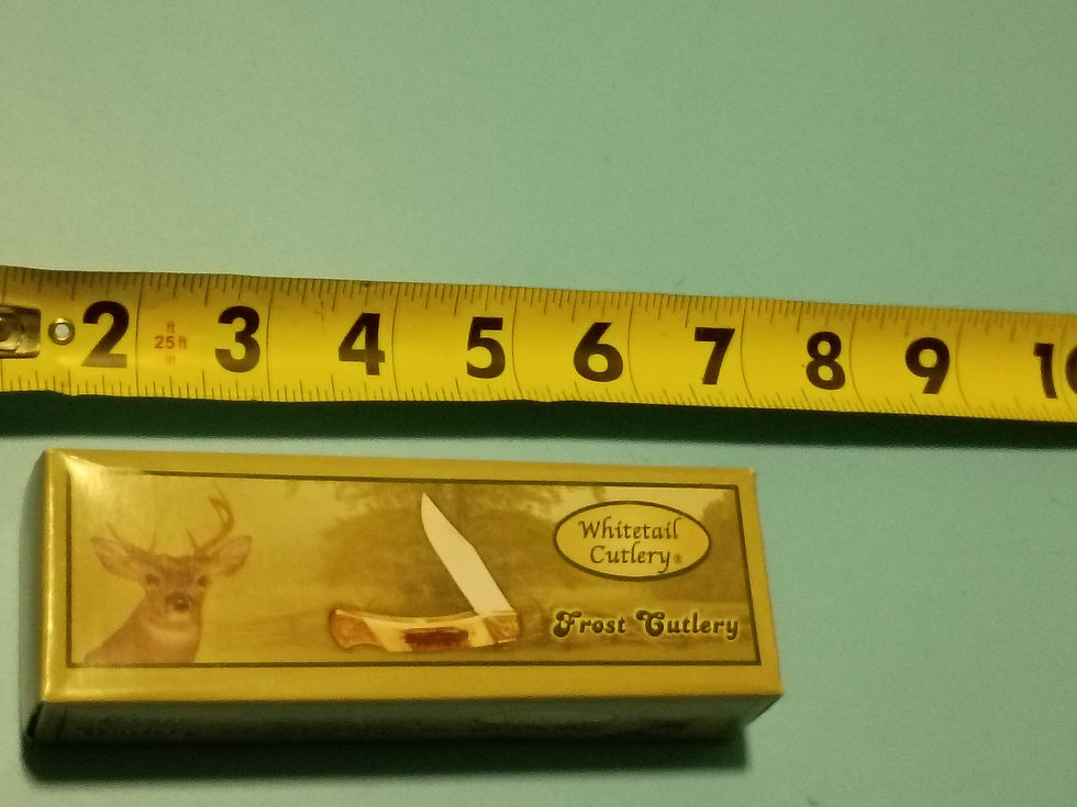 Thumbnail: 9" open folder knife with stainless steel blade, bone handle and custom shield