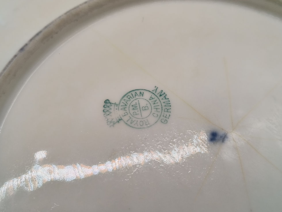 Thumbnail: 8" Vintage plate-Handpainted scenic design  - Bavaria Germany