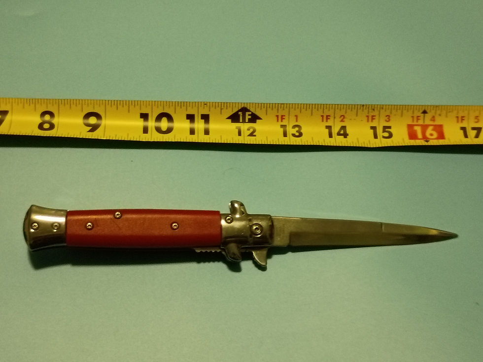 Thumbnail: 9"open -Folding knife -stiletto style- stainless steel blade- red handle -DUCK