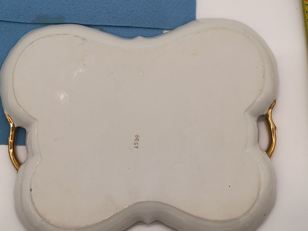 Thumbnail: 10" vintage Lenwile Ardalt porcelain tray - Japan