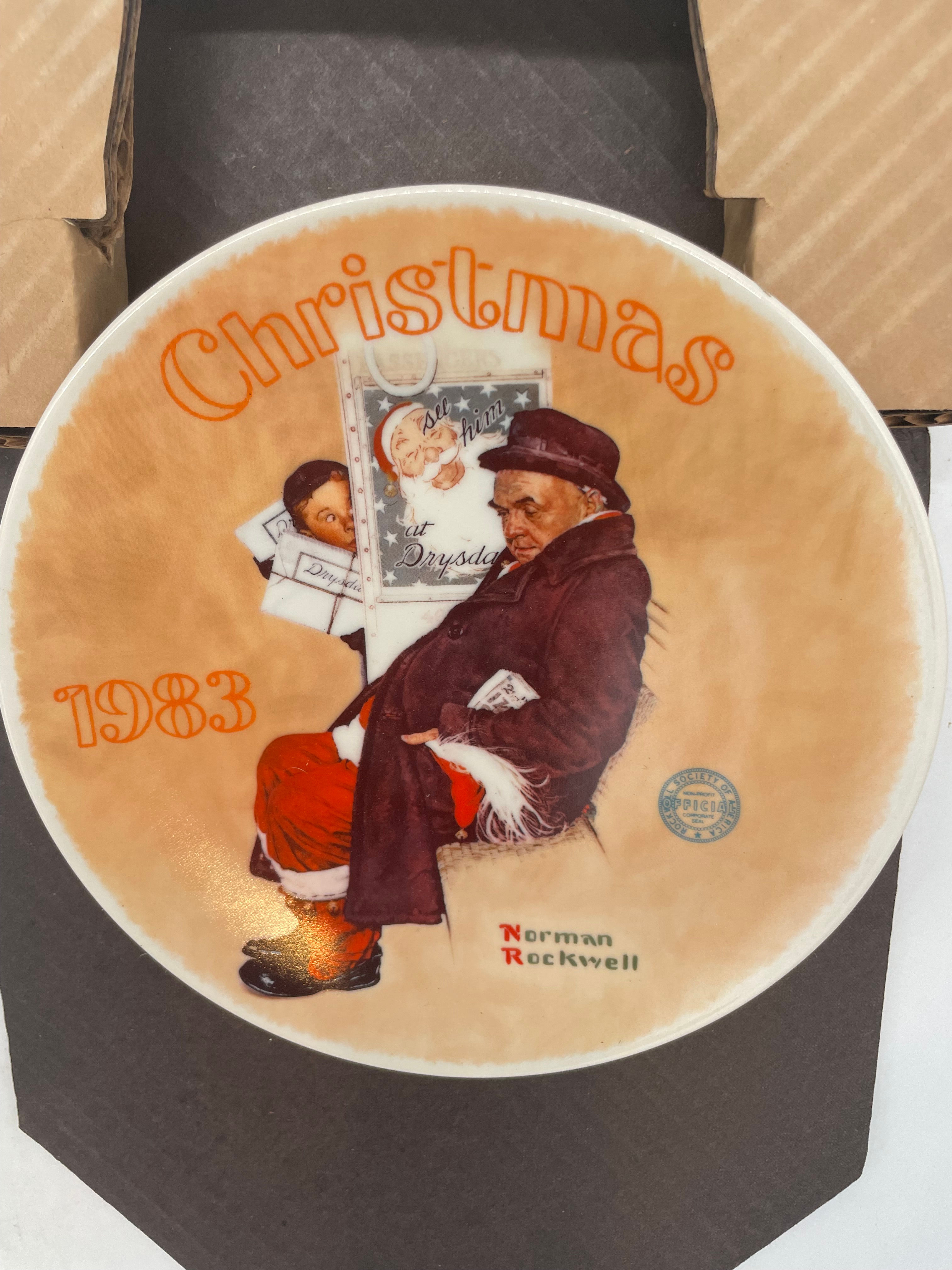 8" plate - "Santa In The Subway" 1983 Limited Edition Christmas Plate