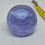 Thumbnail: 2.5"  round clear glass paperweight- White purple design  