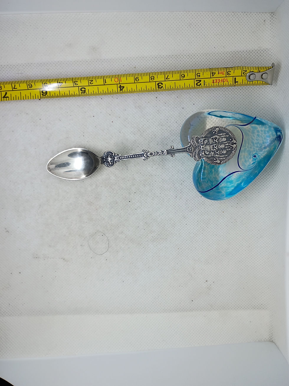 Thumbnail: 5"- vintage silver-plated souvenir spoon from Holland Christmas 1977