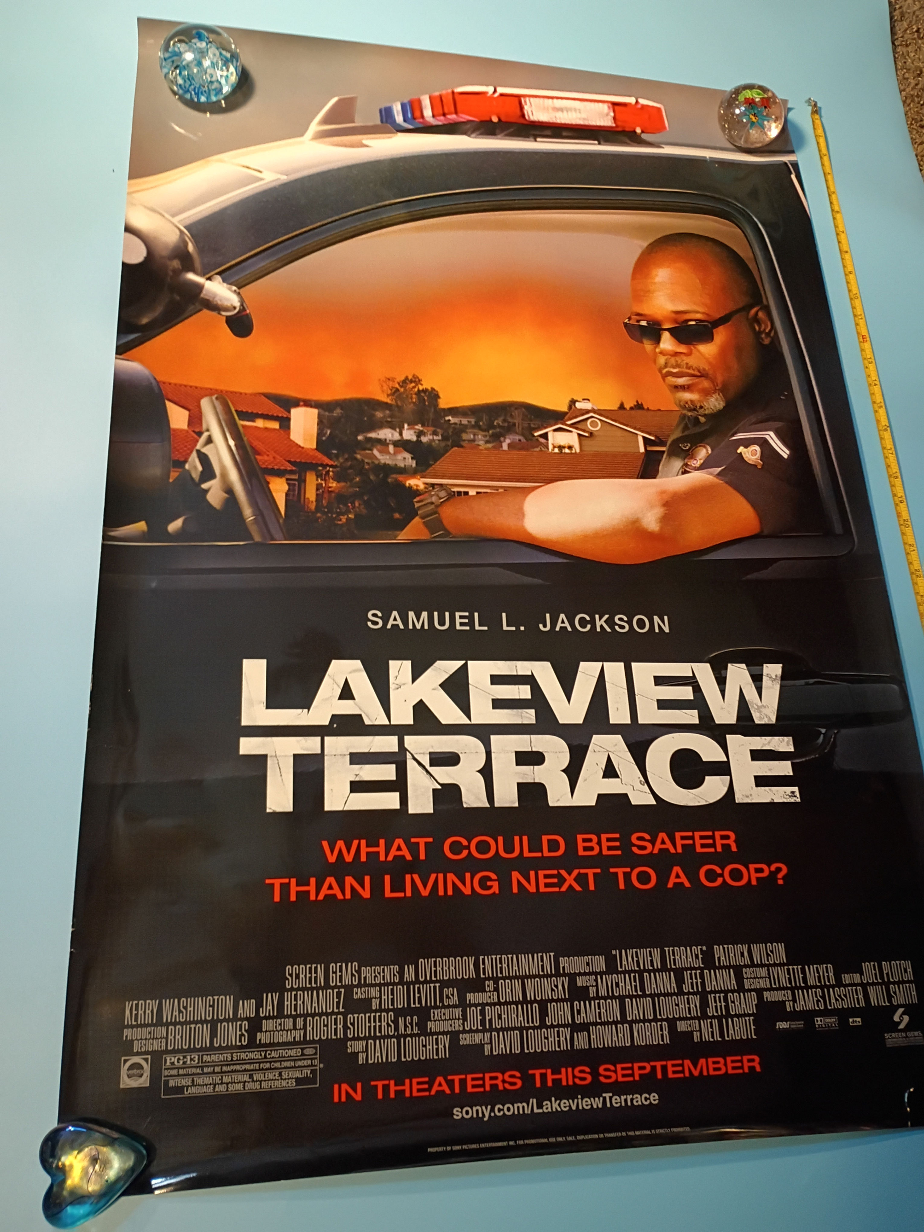 Approx. 27"x 39" Movie poster "Lakeview Terrace" Overbrook Entertainment-  Sony