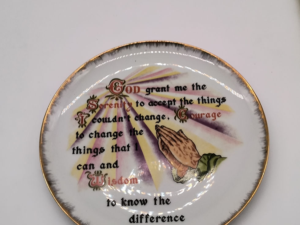 Thumbnail: 10" Vintage Porcelain Serenity Prayer plate- no markings