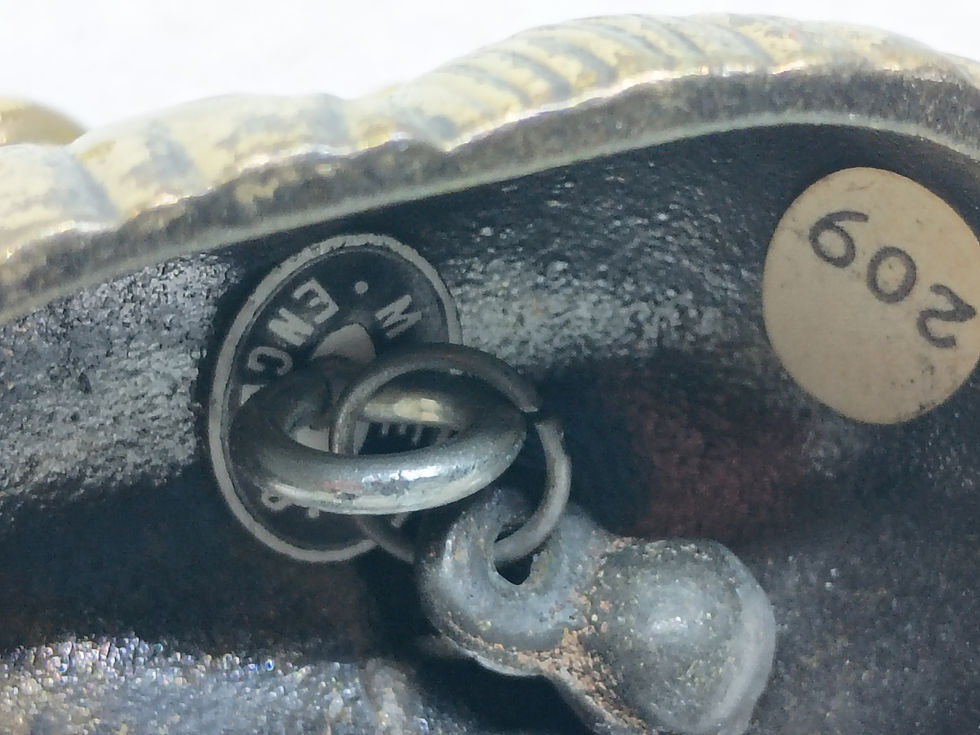 Thumbnail: 2.25" long vintage brass bell - Figures of a couple- Made in England