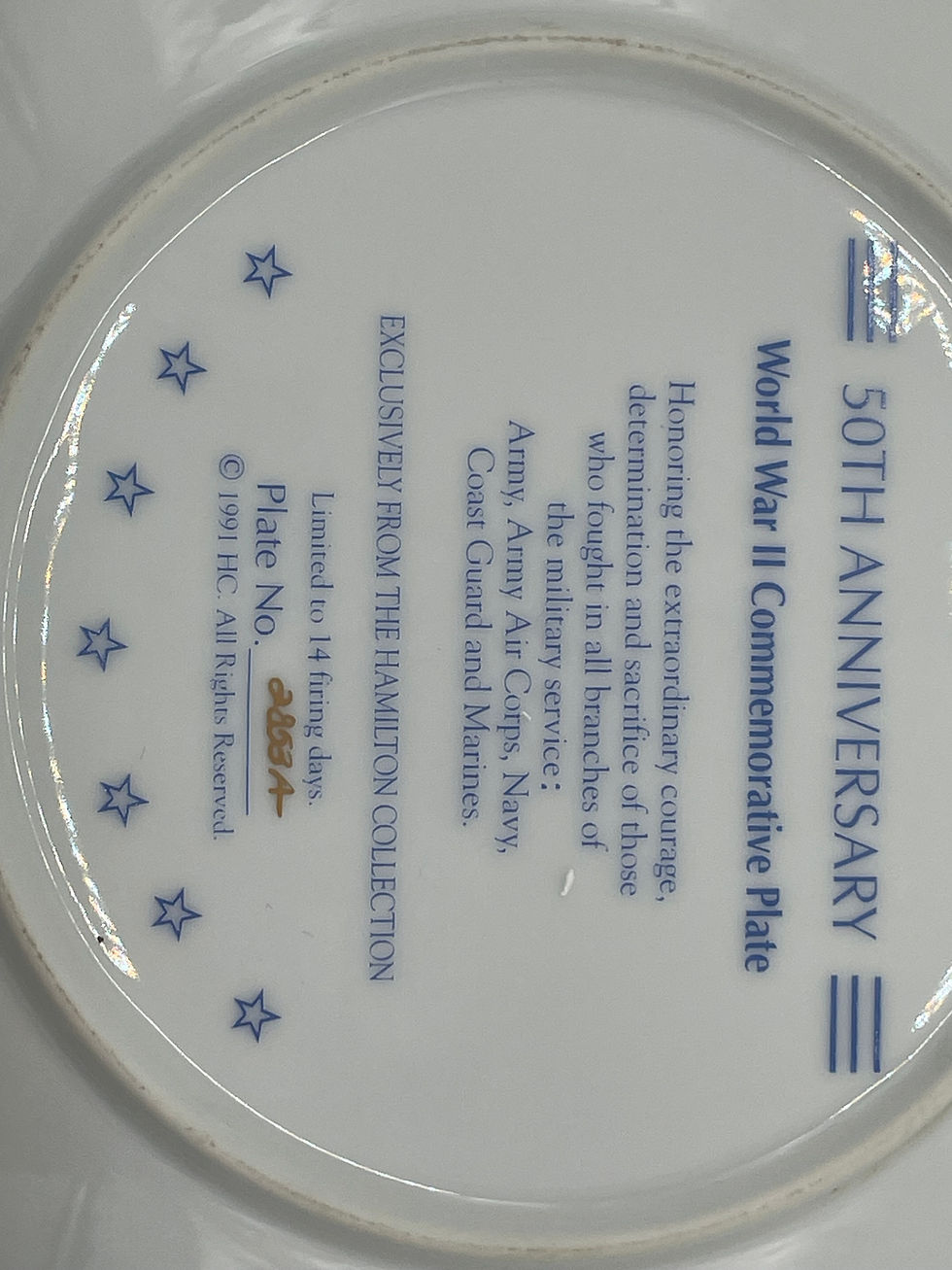 Thumbnail: 9.5" plate- 50th Anniversary World War II Commemorative -The Hamilton Collection