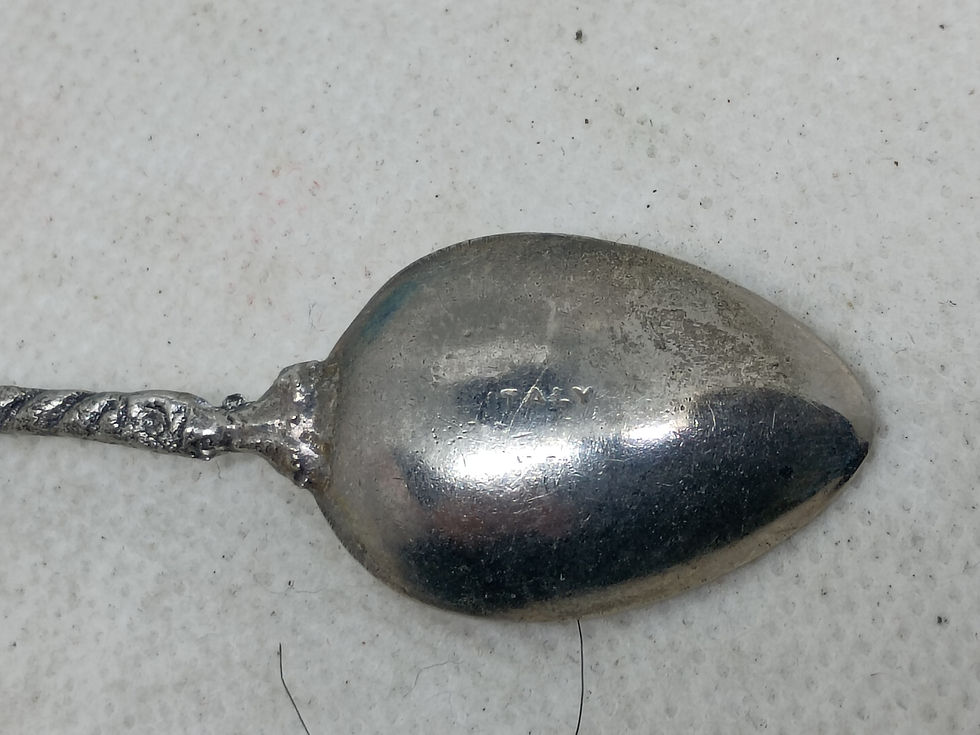 Thumbnail: Approx 4.5" Vintage -Italian souvenir spoon-a decorative handle depicting a lion