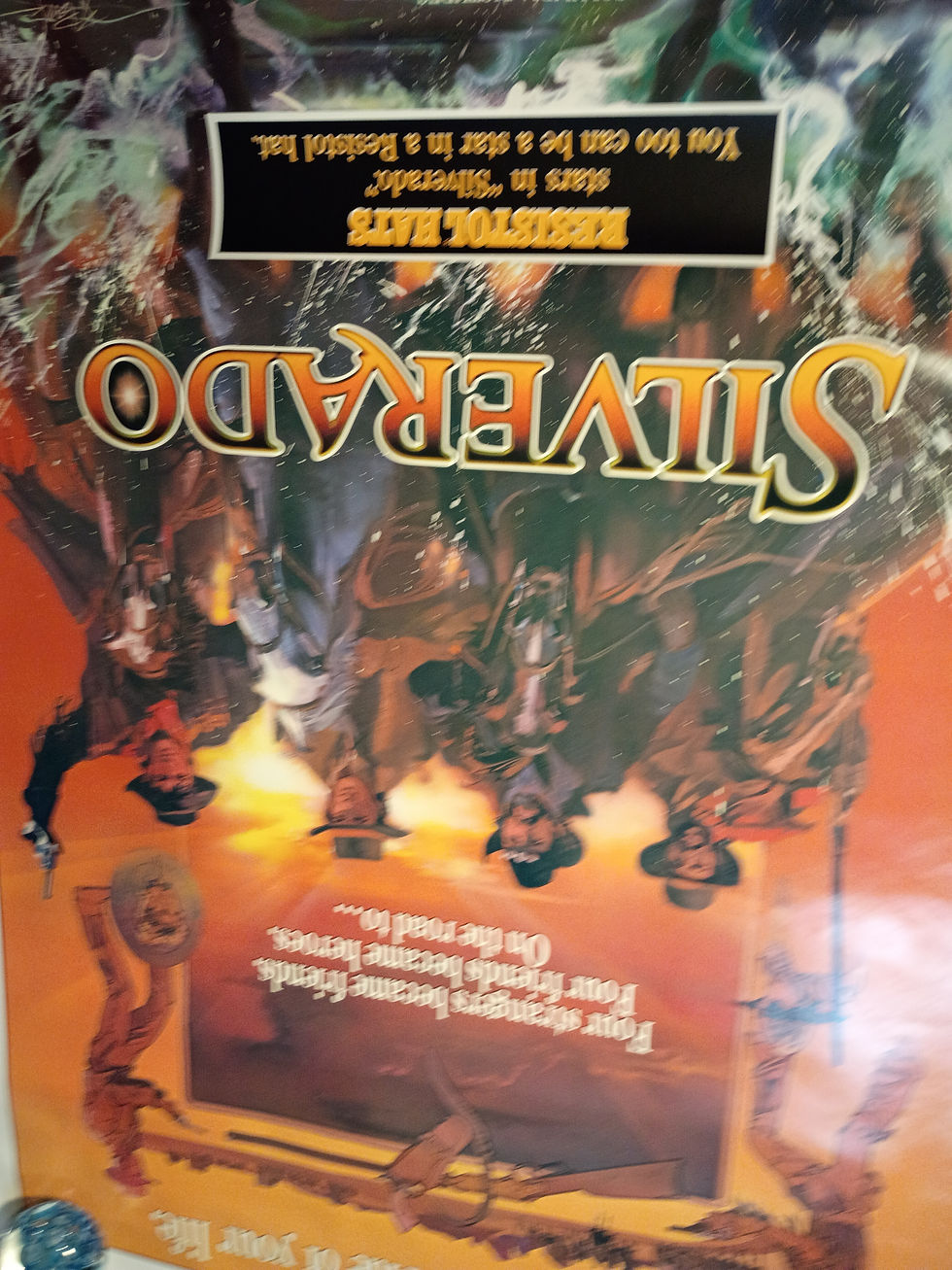 Thumbnail: Approx. 27"x 40" Vintage poster- "Silverado" Columbia Pictures" Resistol Hats