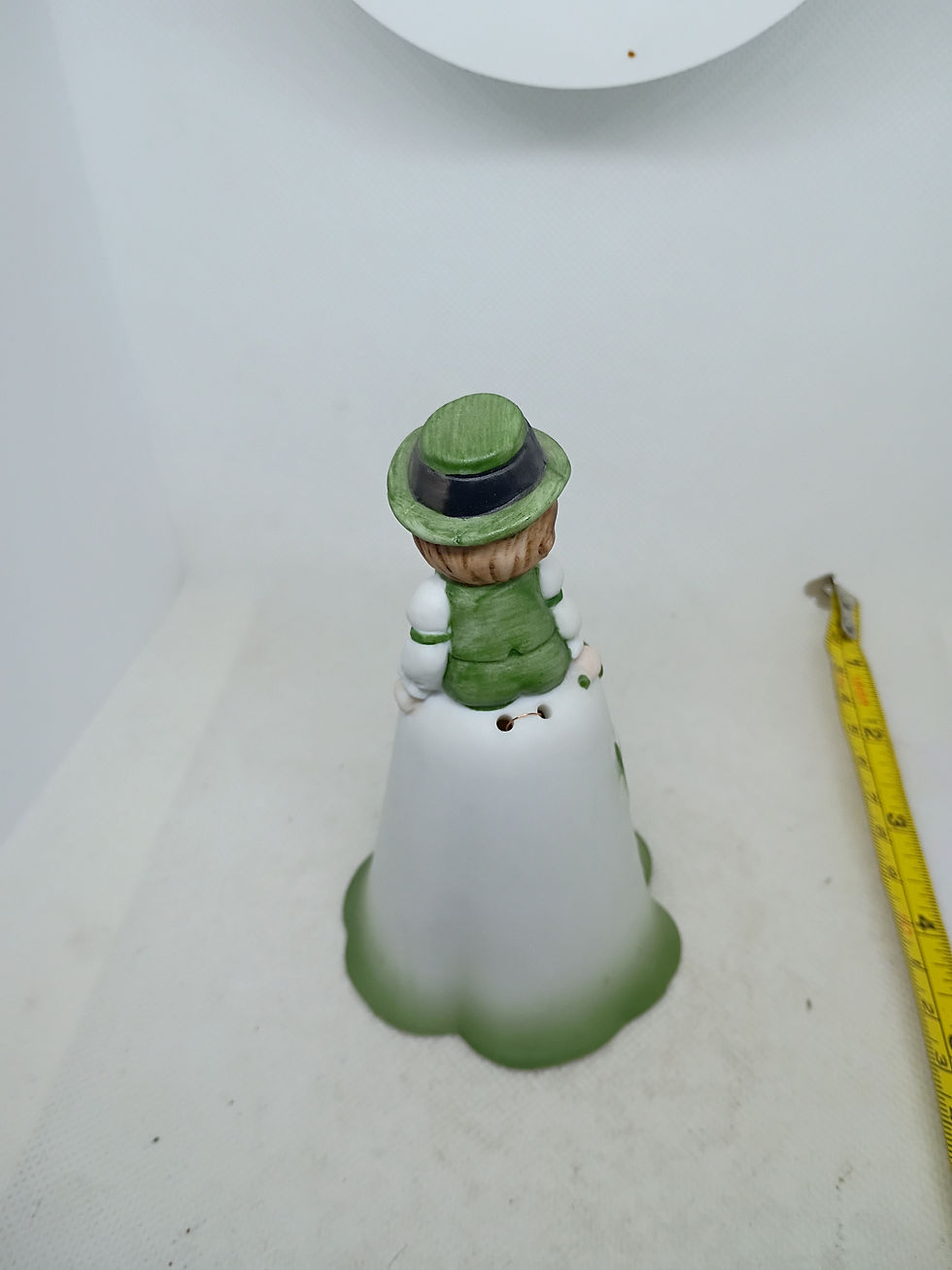 Thumbnail: 5" tall- porcelain bell - Leprechaun On Toadstool bell- LEGO- made in Taiwan