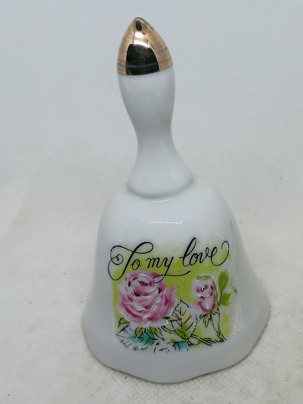 Thumbnail: Approx 4." tall-  porcelain bell - " Too My Love"