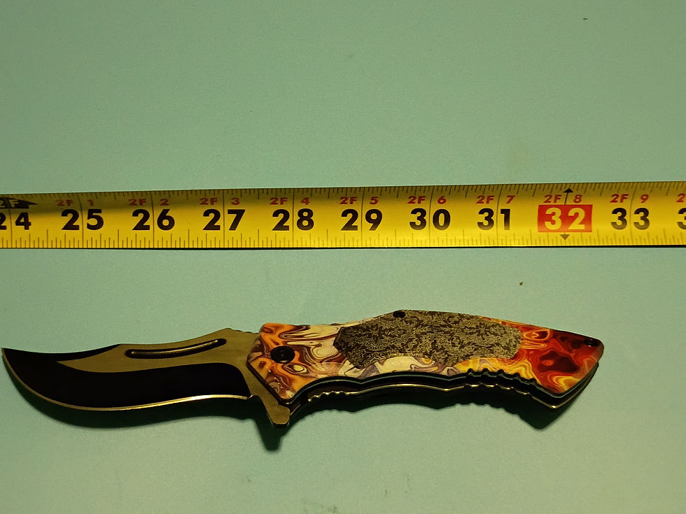 Thumbnail: 8.5" open-Folding knife - 420C stainless steel blade -Decorated composite handle
