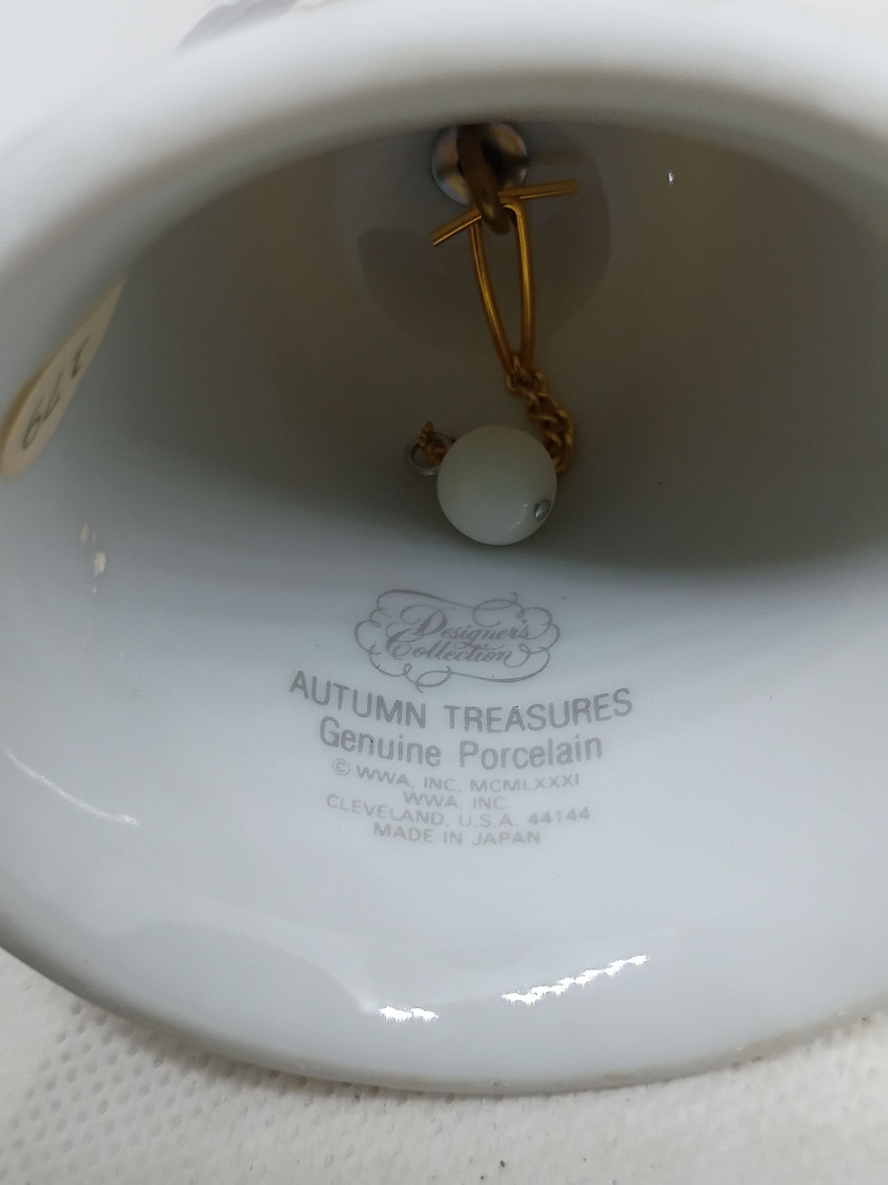 Thumbnail: 6"tall- porcelain bell -" Friends are the Dearest Blessing" Designer collection