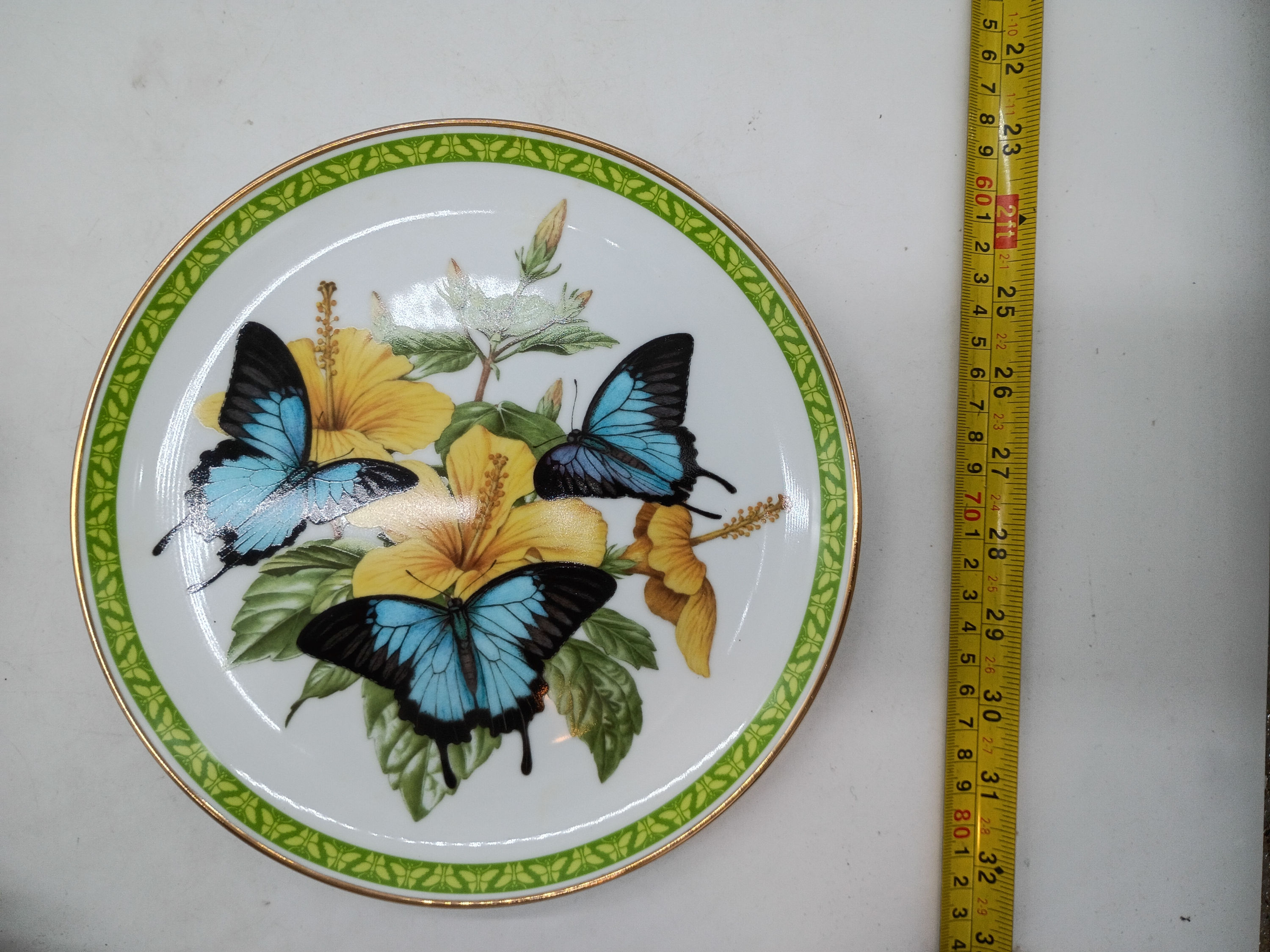 8" plate-"BLUE MOUNTAIN" - Butterflies of the World by John Wilkenson- Japan