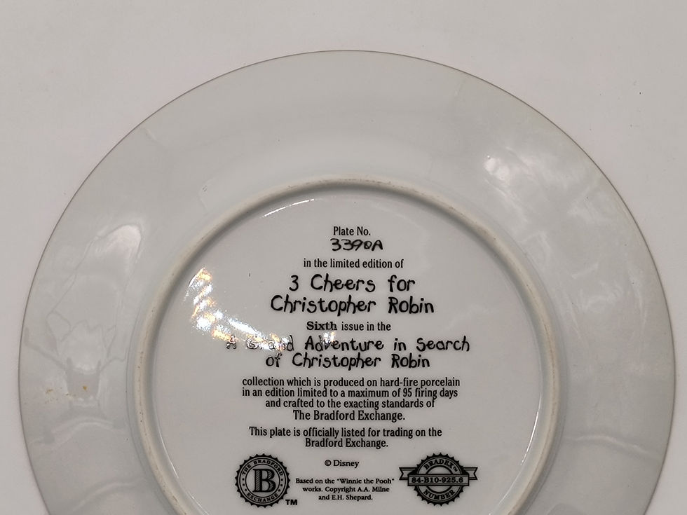 Thumbnail: 8" plate- "3 Cheers for Christopher Robins" 6th issue in Grand Adventure