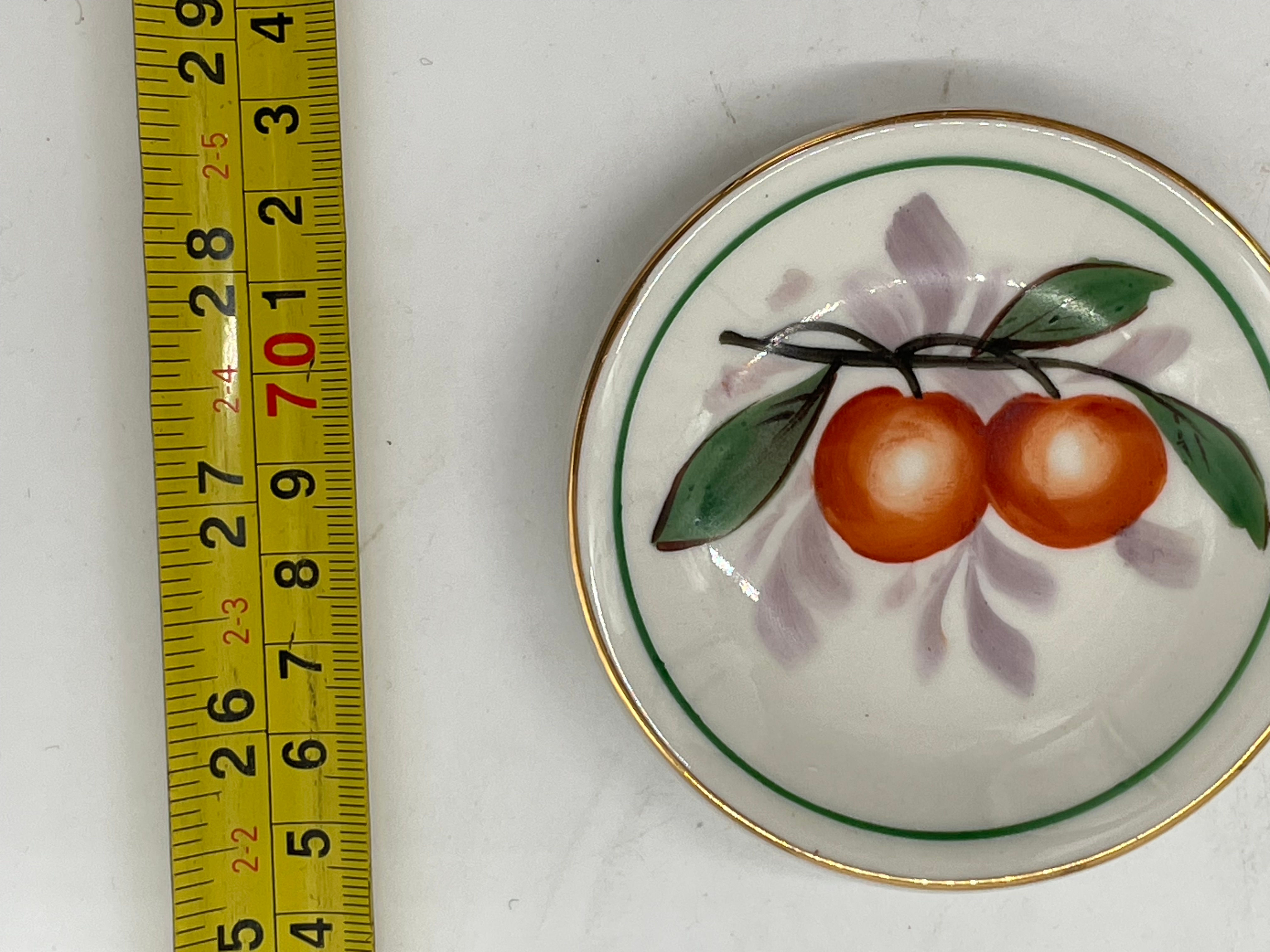 3" Vintage porcelain plate-a fruit design - no makers mark