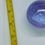 Thumbnail: 2.5"  round clear glass paperweight- White purple design  