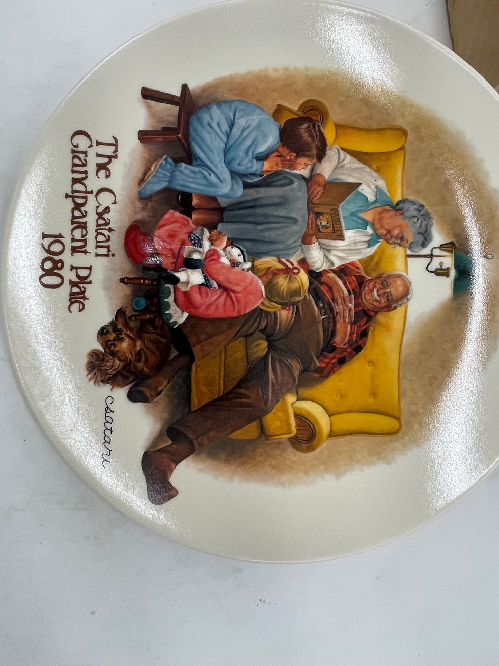 Thumbnail: 9" Plate - "Bedtime Story" - 1st issue in the Csatari Grandparents Series