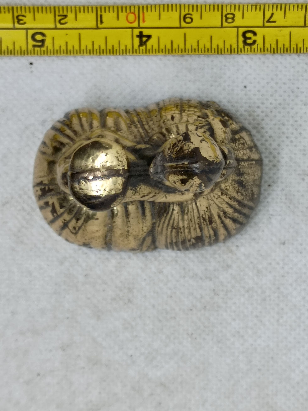 Thumbnail: 2.25" long vintage brass bell - Figures of a couple- Made in England